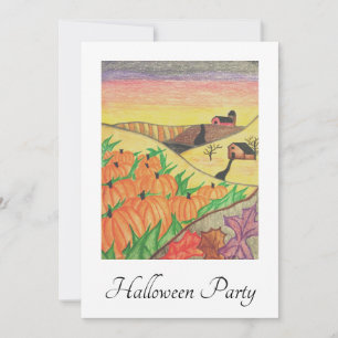 Invitation Halloween Party Fall Folk Citrouilles d'art
