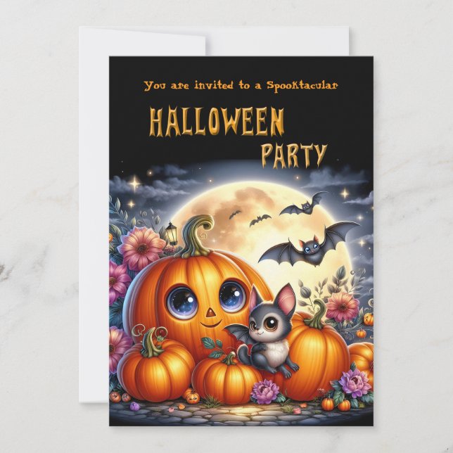 Invitation Halloween Party for kids design (Devant)