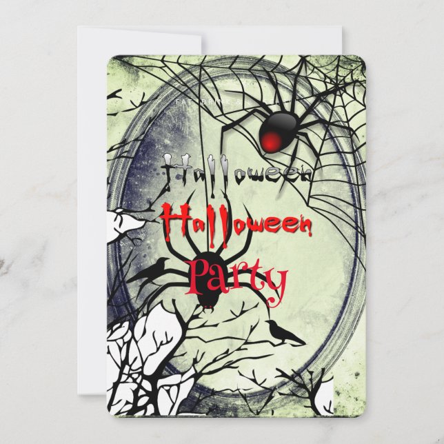 Invitation Halloween Party Gothic Spider's web (Devant)