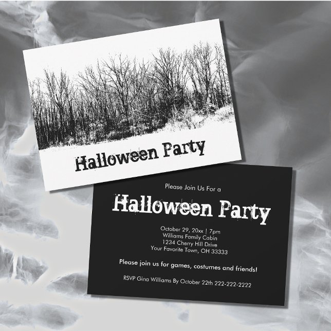 Invitation Halloween Party Haunted Woods (Créateur téléchargé)