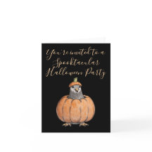Invitation Halloween Party - Pigeon dans la citrou
