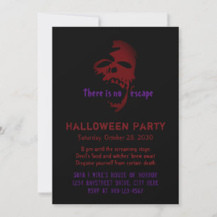 Invitation Halloween Party Red Skide Head Déplaisant