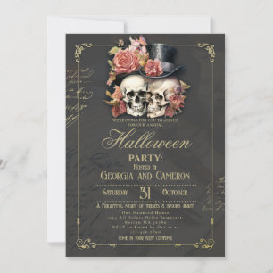 Invitation Halloween Party Vintage crâne gothique