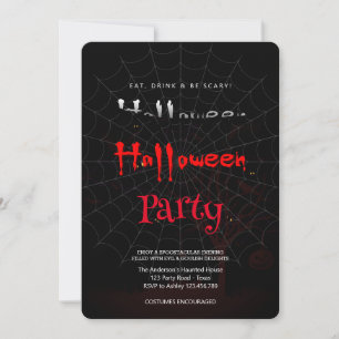 Invitation Halloween Party Vintage gothique, web de Spider
