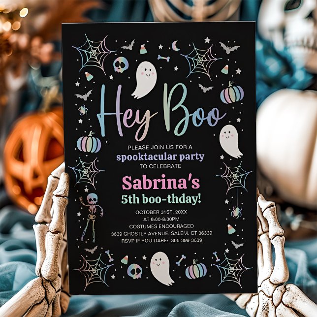 Invitation Halloween Pastel Cute Ghost Spooktacular Birday (Halloween Pastel Cute Ghost Birthday Spooktacular Invitation)