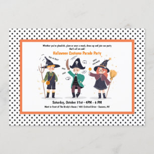 Invitation Halloween Personnages Costume Party Parade