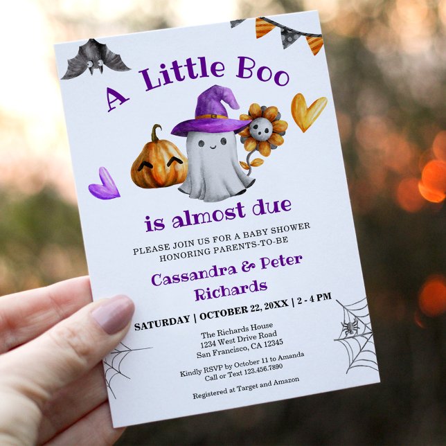 Invitation Halloween Petit Boo Ghost Baby shower (Créateur téléchargé)