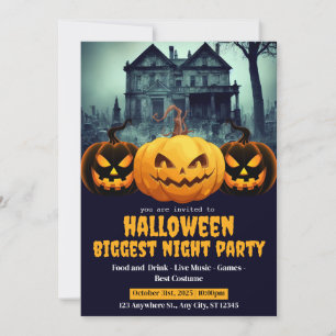 Invitation Halloween petit livre Ghosts mignon baby shower