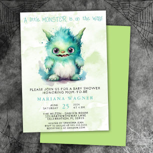Invitation Halloween Petit Monster Boy Baby shower