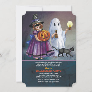 Invitation Halloween pour la tournée des friandise