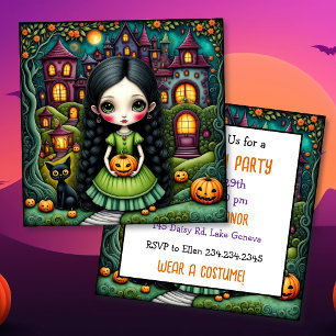 Invitation Halloween pour une Fête de Citrouille d