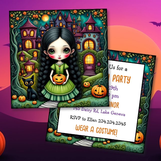 Invitation Halloween pour une Fête de Citrouille d (Créateur téléchargé)