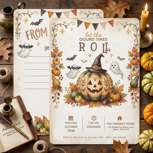  Invitation Halloween « Que les temps de la citrou (Créateur téléchargé)
