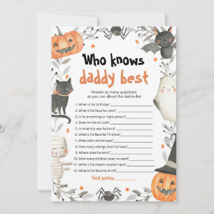 Invitation Halloween Qui Connaît Papa Meilleur Baby shower Je