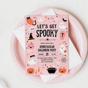 Invitation Halloween Rose et Orange - Allons-y Spi
