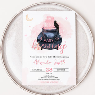 Invitation Halloween rose Un bébé brasse du Baby shower