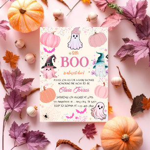 Invitation Halloween rose Un Petit Baby shower Fantôme De Boo