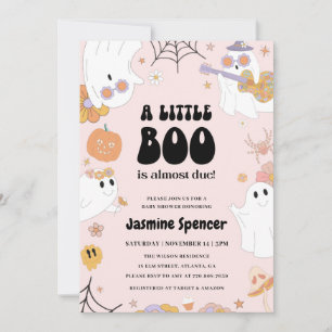 Invitation Halloween rose Un Petit Boo Est Bon Baby shower