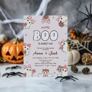 Invitation Halloween rose Un Petit Boo Est Bon Baby shower