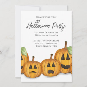 Invitation Halloween Simple mignonne Jack O lanterns Citrouil