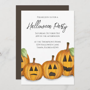 Invitation Halloween Simple migre Citrouille QR Code Social M