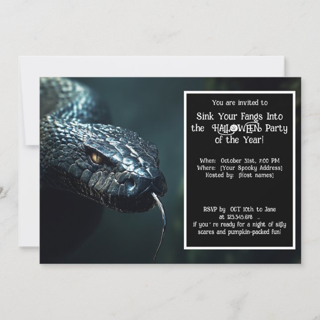 Invitation Halloween Sinister Serpent Halloween Bash (Devant)