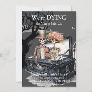 Invitation Halloween Skeletal Couple Costume Party