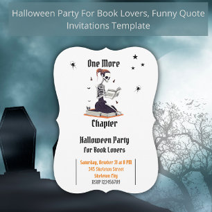 Invitation Halloween Skeleton Lecture Livre Love Party