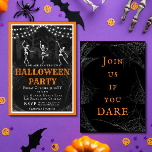 Invitation Halloween Skeletons Déplaisant Graveyon Party