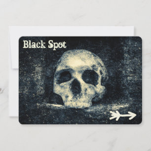 Invitation Halloween Skull Black Spot Pirate Party