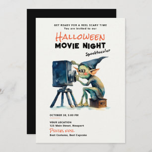 Invitation Halloween Soirée Cinéma Spotaculaire Green Gremlin