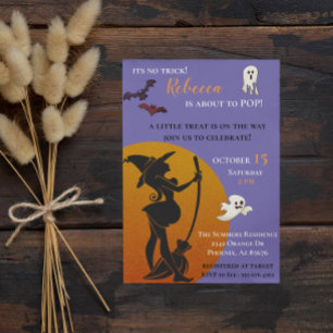 Invitation Halloween sorcière Baby shower Fantômes chauves-so