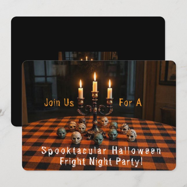 INVITATION HALLOWEEN SPÉCIALITÉ EFFRAYANTE (Devant / Derrière)