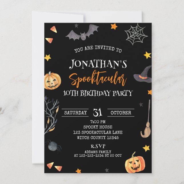 Invitation Halloween Spooktaculaire 10e anniversaire, Anniver (Devant)