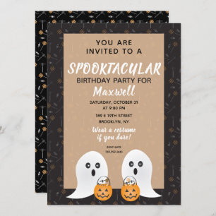 Invitation Halloween Spooktacular Anniversaire mignon Fantôme