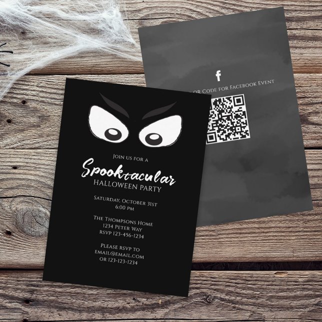 Invitation Halloween Spooktacular Ghost QR Code médias sociau (Créateur téléchargé)