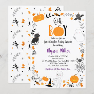 Invitation Halloween Spooktacular Oh Boy Baby shower