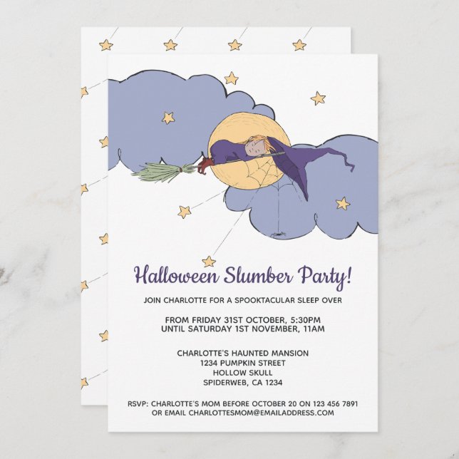 Invitation Halloween Spooktacular Parti de bois d'oeuvre (Devant / Derrière)