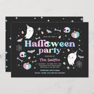 Invitation Halloween Spooktacular Party Cute Pastel Ghost