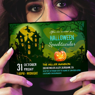 Invitation Halloween Spooktacular Party Déplaisant Maison han