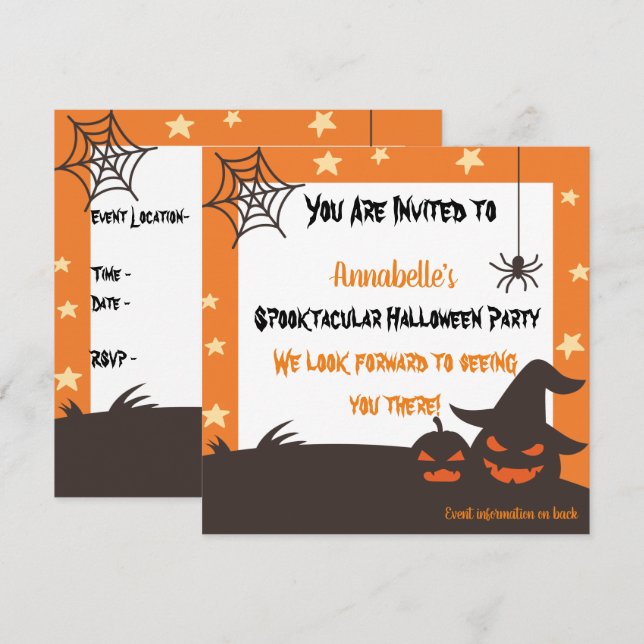 Invitation Halloween Spooktacular Personnalisé (Devant / Derrière)