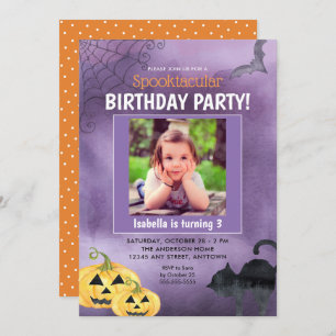Invitation Halloween Spooktacular Photo Anniversaire