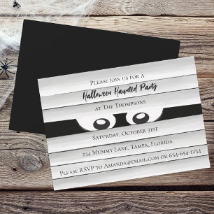 Invitation Halloween Spooky Scary Haunted Mummy Ghost Eyes