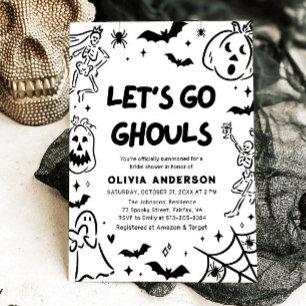 Invitation Halloween squelette Fête des mariées fantôme