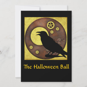 Invitation Halloween Steampunk Raven