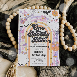 Invitation Halloween Super Cute Ghost 1er Anniversaire