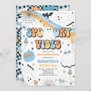 Invitation Halloween Super Cute Ghost Vibes Éffrayantes Anniv