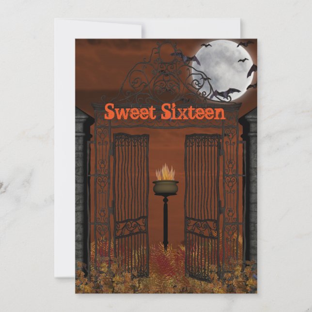 Invitation Halloween, Sweet Sixteen (Devant)
