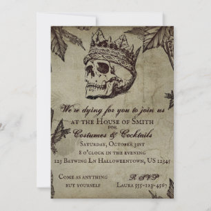 Invitation Halloween tête de mort gothique