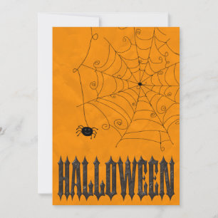 Invitation Halloween Toiles d'Araignées Sombres